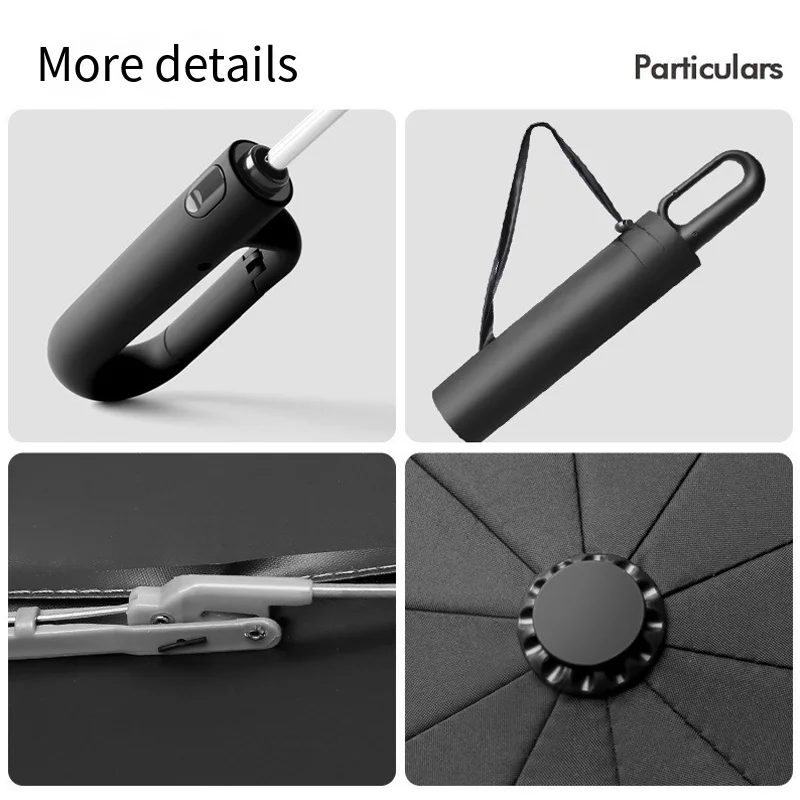10-rib fully automatic folding umbrella rain or shine reinforced wind-resistant large double umbrella suitable for men and women - Image 4