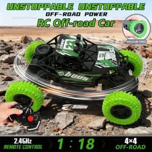 Remote Control Off-Road Climbing Car 1:18 For Kids High Speed Flashing Lights Rechargeable Toy Vehicle Gifts For Boys And Girls