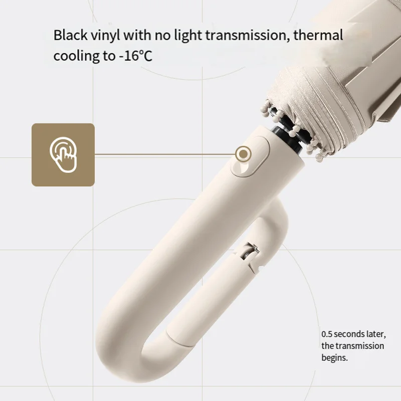 10-rib fully automatic folding umbrella rain or shine reinforced wind-resistant large double umbrella suitable for men and women - Image 3