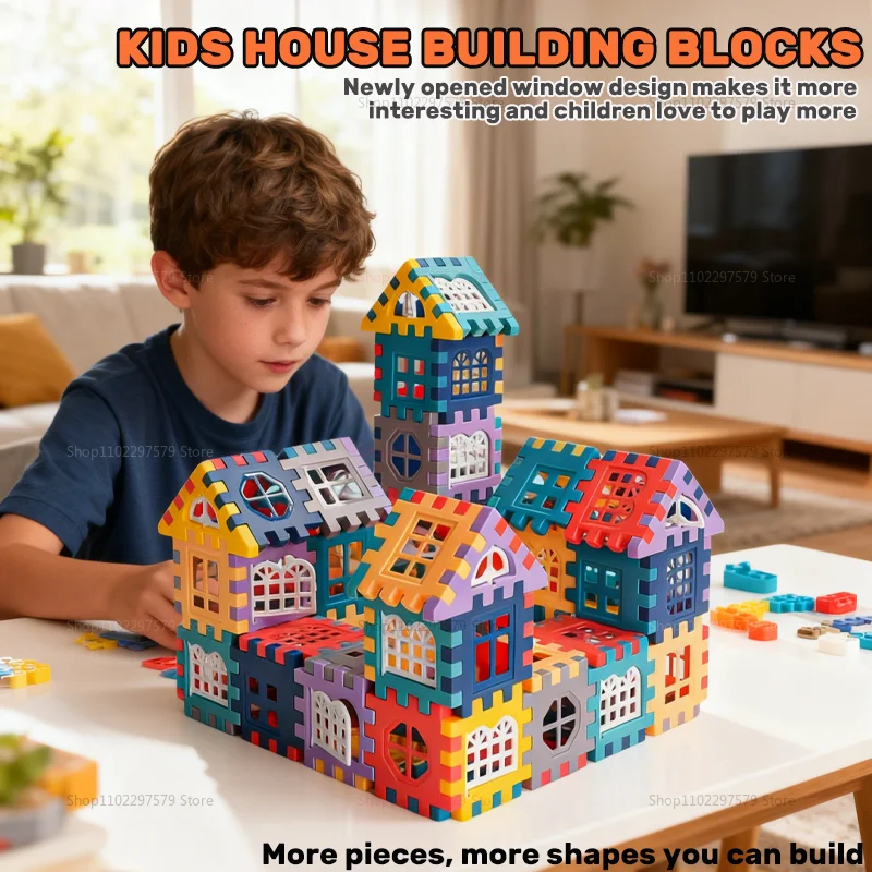 2025 New Large Building Blocks Puzzle Wall Window Set Educational Toy for Kids Perfect for Learning and Playroom Decoration Gift