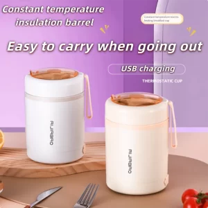 Constant temperature breakfast cup, portable soup cup, long-lasting heat preservation at work, outdoor heating, stainless steel