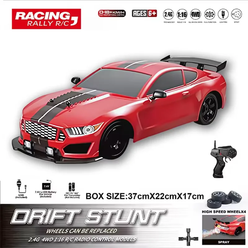 AE86 1: 16 Racing Drift CAR with Remote Control Toys RC Car Drift High-Speed Race Spray 4WD 2.4G Electric Sports Vehicle Gifts - Image 3
