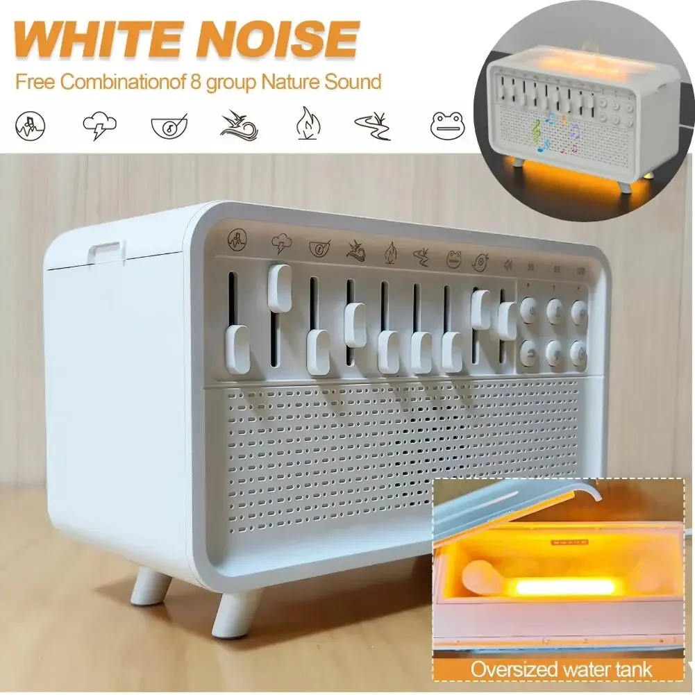 LED White Noise Speaker with 8 Nature Sounds Portable BT Speaker Rechargeable Aroma Diffuser Night Light for Home Creative Gift - Image 5