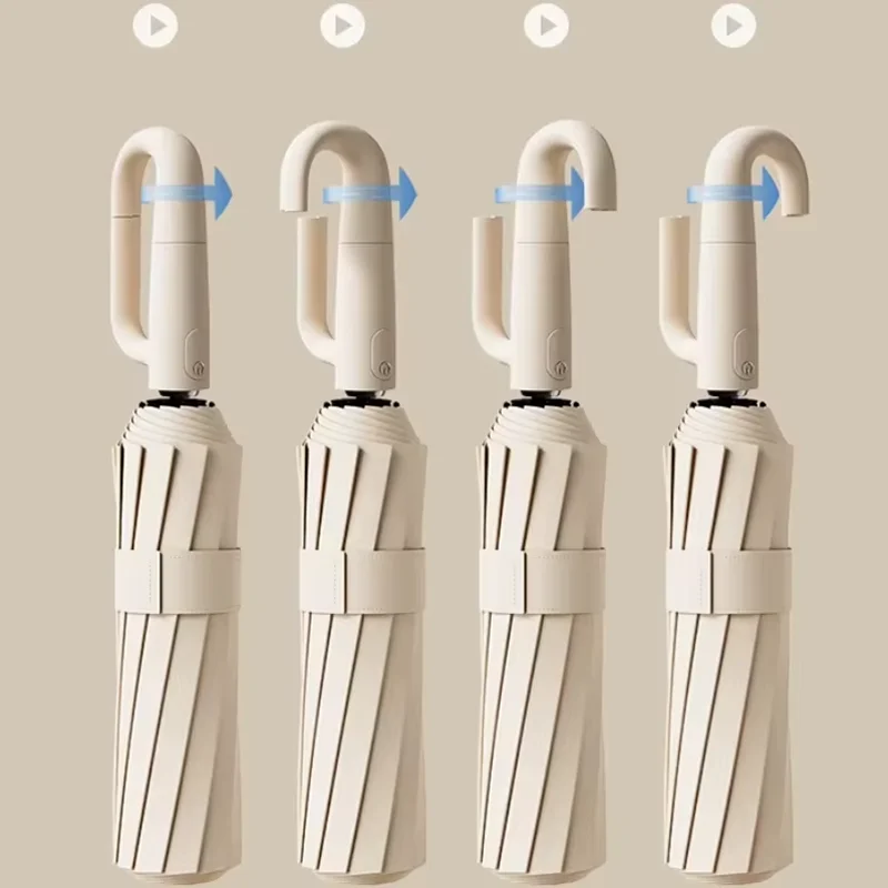 10-rib fully automatic folding umbrella rain or shine reinforced wind-resistant large double umbrella suitable for men and women - Image 5