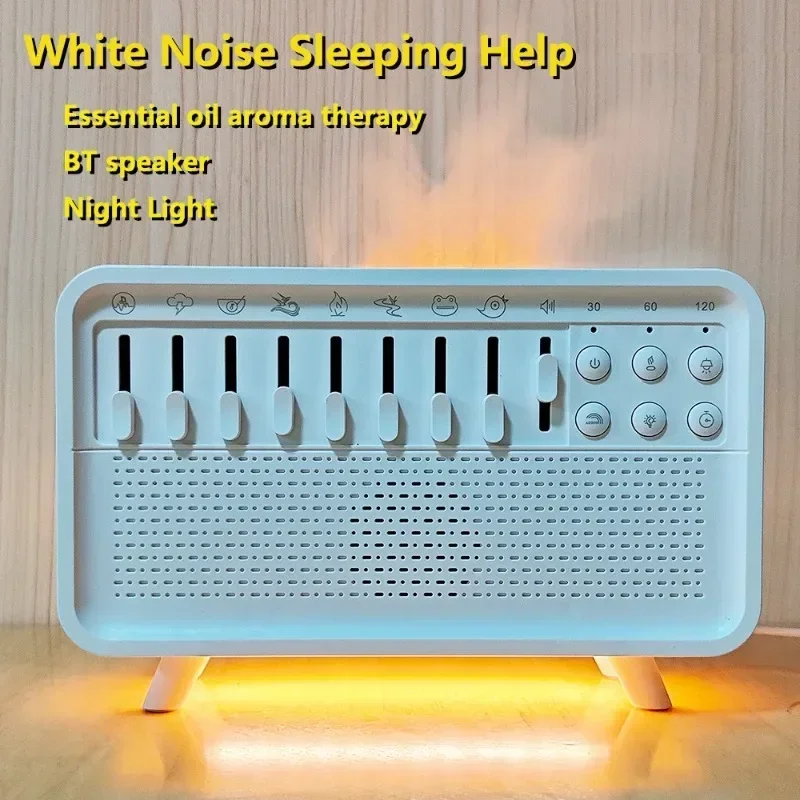 LED White Noise Speaker with 8 Nature Sounds Portable BT Speaker Rechargeable Aroma Diffuser Night Light for Home Creative Gift - Image 2