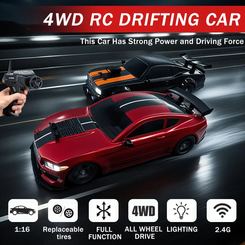 AE86 1: 16 Racing Drift CAR with Remote Control Toys RC Car Drift High-Speed Race Spray 4WD 2.4G Electric Sports Vehicle Gifts