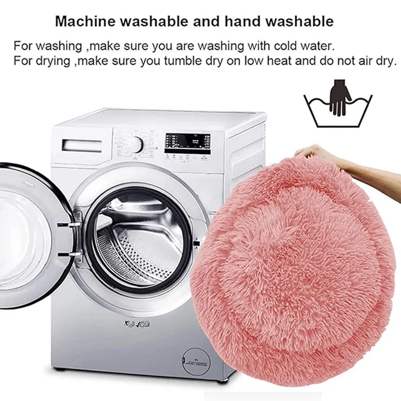 Plush Dog Bed Round Dog Bed Warm and Comfortable Pet Bed Machine Washable Non-Shedding Non-Dented Indoor Winter Pet Products - Image 4