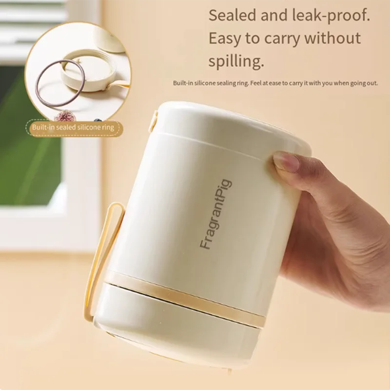 Constant temperature breakfast cup, portable soup cup, long-lasting heat preservation at work, outdoor heating, stainless steel - Image 5