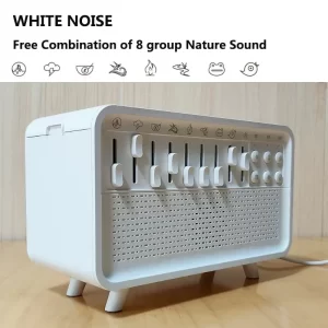 LED White Noise Speaker with 8 Nature Sounds Portable BT Speaker Rechargeable Aroma Diffuser Night Light for Home Creative Gift