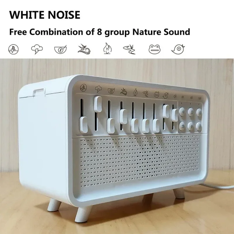 LED White Noise Speaker with 8 Nature Sounds Portable BT Speaker Rechargeable Aroma Diffuser Night Light for Home Creative Gift