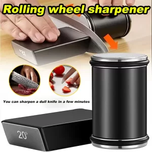 Portable New Knife Sharpener Double Sided Diamond Sharpening Stone 15_20° Degree Magnetic Angle Roller Sharpening for Kitchen