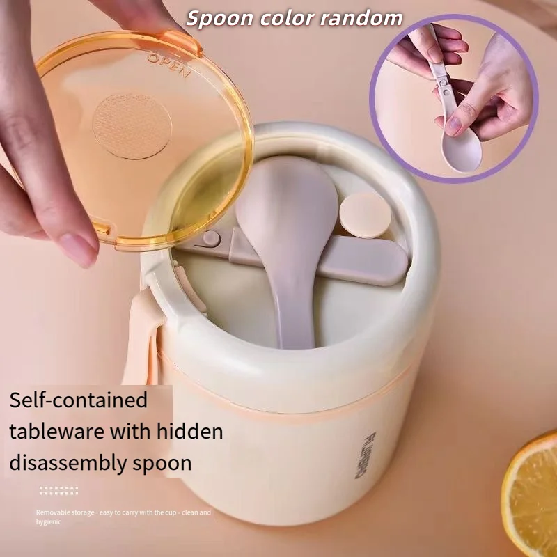 Constant temperature breakfast cup, portable soup cup, long-lasting heat preservation at work, outdoor heating, stainless steel - Image 2